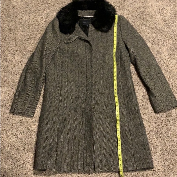 Banana Republic Wool Winter Coat w/ Lamb Collar - Picture 7 of 8